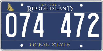 RI license plate 074472