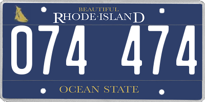RI license plate 074474