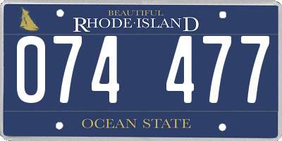 RI license plate 074477