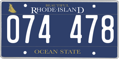 RI license plate 074478