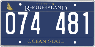 RI license plate 074481