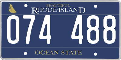 RI license plate 074488