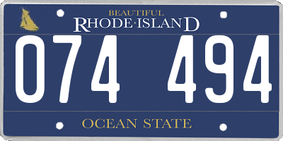 RI license plate 074494