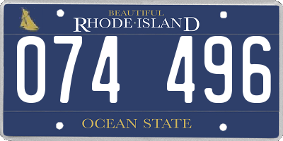 RI license plate 074496