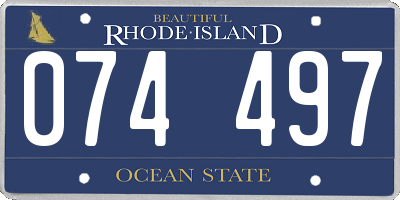 RI license plate 074497