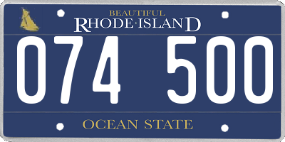 RI license plate 074500
