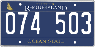 RI license plate 074503