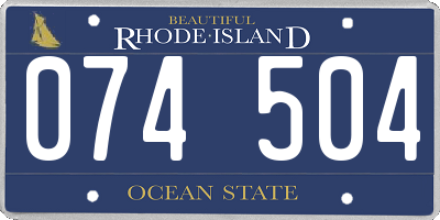 RI license plate 074504