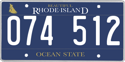 RI license plate 074512