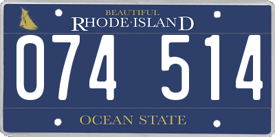 RI license plate 074514