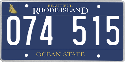RI license plate 074515