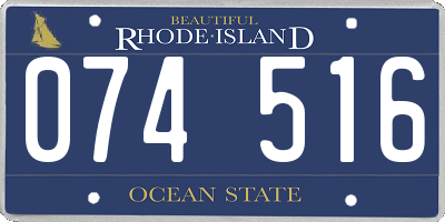 RI license plate 074516