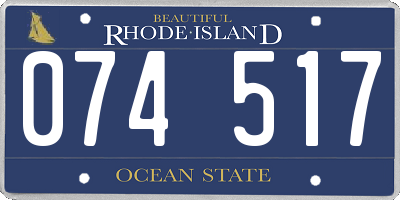 RI license plate 074517
