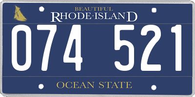 RI license plate 074521