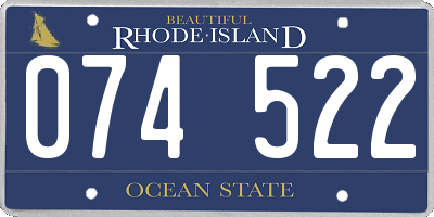RI license plate 074522
