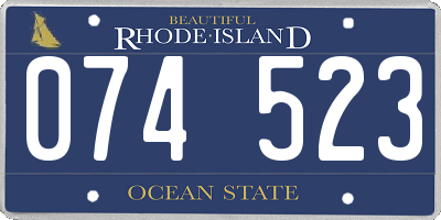 RI license plate 074523
