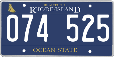 RI license plate 074525