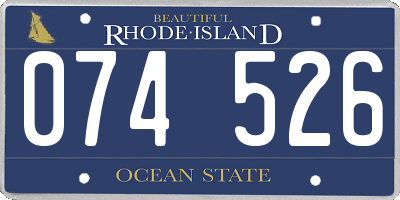 RI license plate 074526