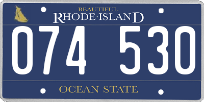 RI license plate 074530