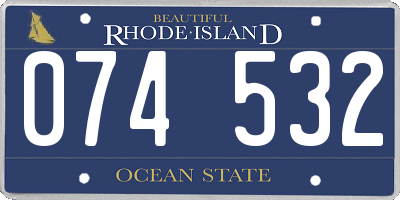 RI license plate 074532
