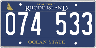 RI license plate 074533
