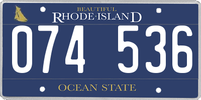 RI license plate 074536