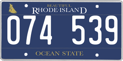 RI license plate 074539