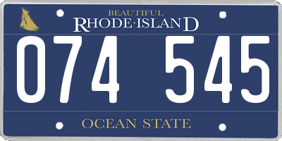 RI license plate 074545