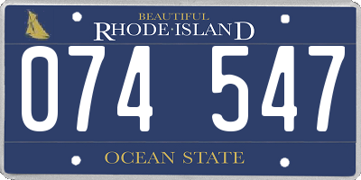 RI license plate 074547