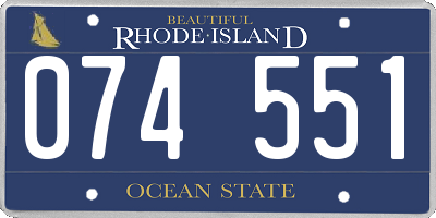 RI license plate 074551
