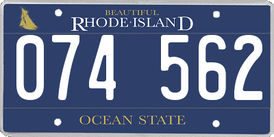 RI license plate 074562