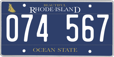 RI license plate 074567