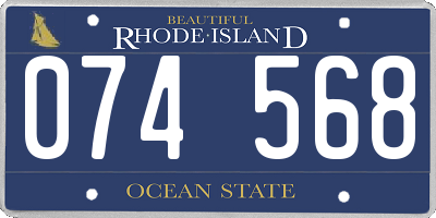 RI license plate 074568