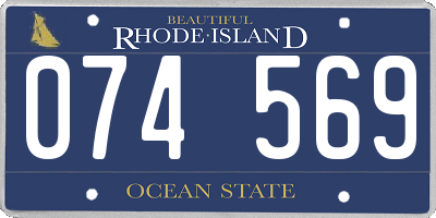 RI license plate 074569