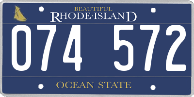 RI license plate 074572