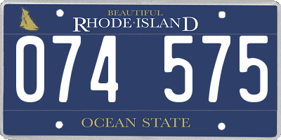 RI license plate 074575