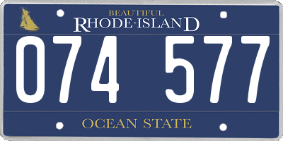 RI license plate 074577