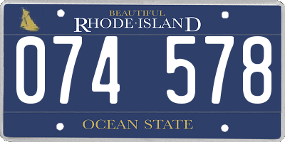 RI license plate 074578