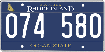 RI license plate 074580