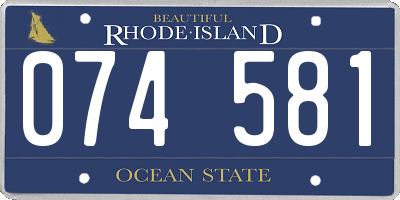 RI license plate 074581