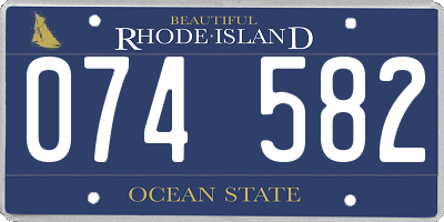 RI license plate 074582