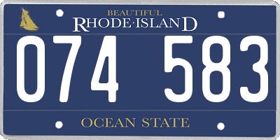 RI license plate 074583