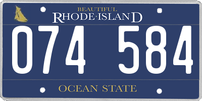 RI license plate 074584