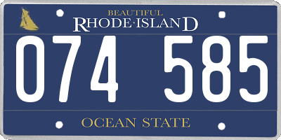 RI license plate 074585