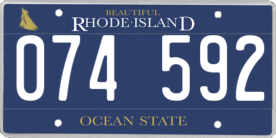 RI license plate 074592