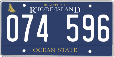 RI license plate 074596