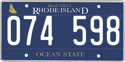 RI license plate 074598