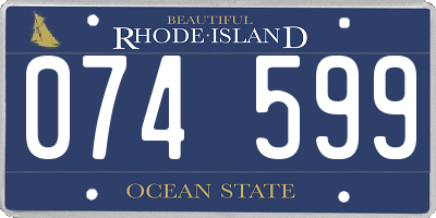 RI license plate 074599