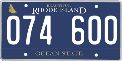 RI license plate 074600