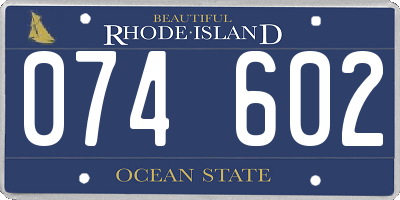 RI license plate 074602